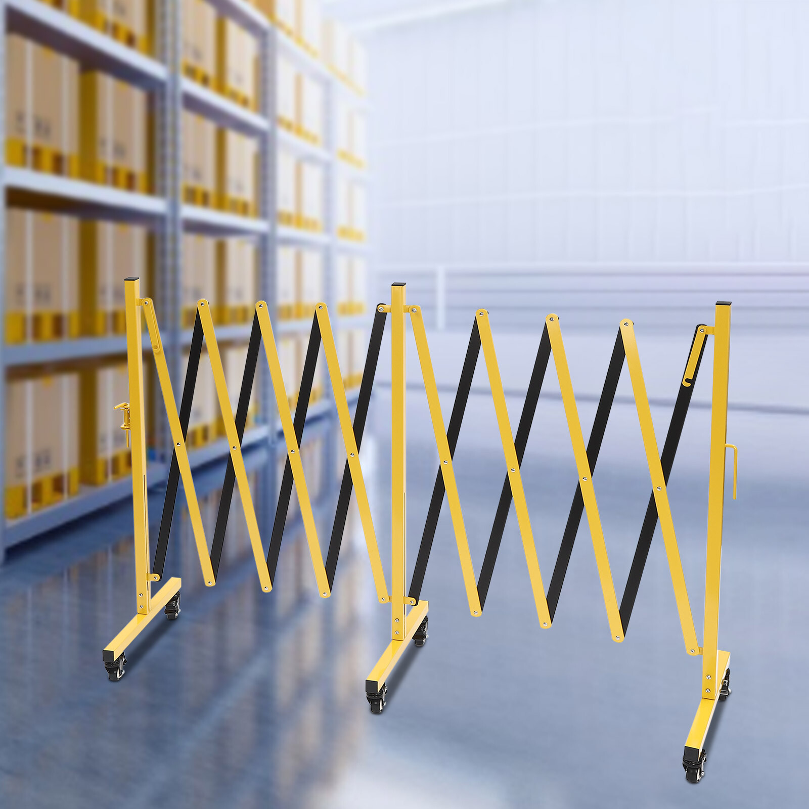 Expandable Barricade with Wheels 5 M Long Retractable Metal Traffic Gate US