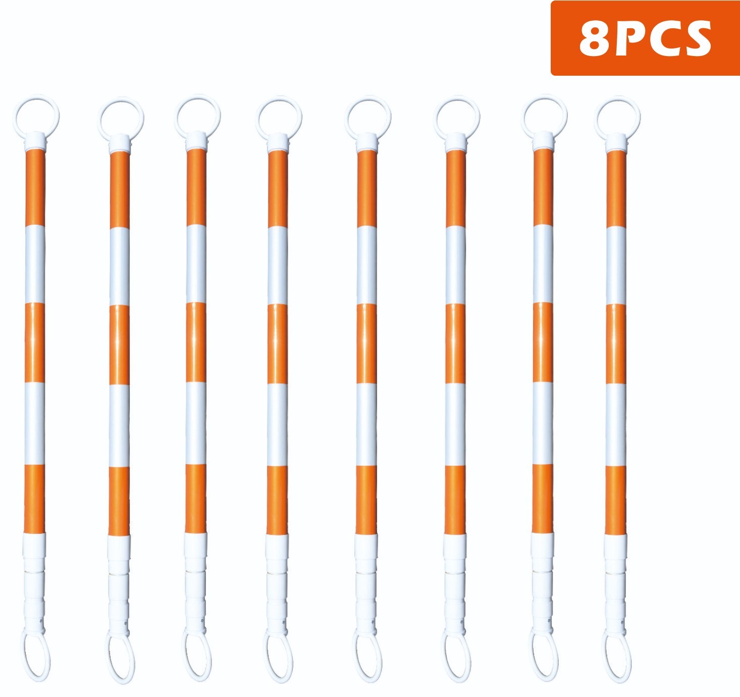 Orancl 4-9Ft retractable traffic cone bar 8pcs traffic barrier for secure setup