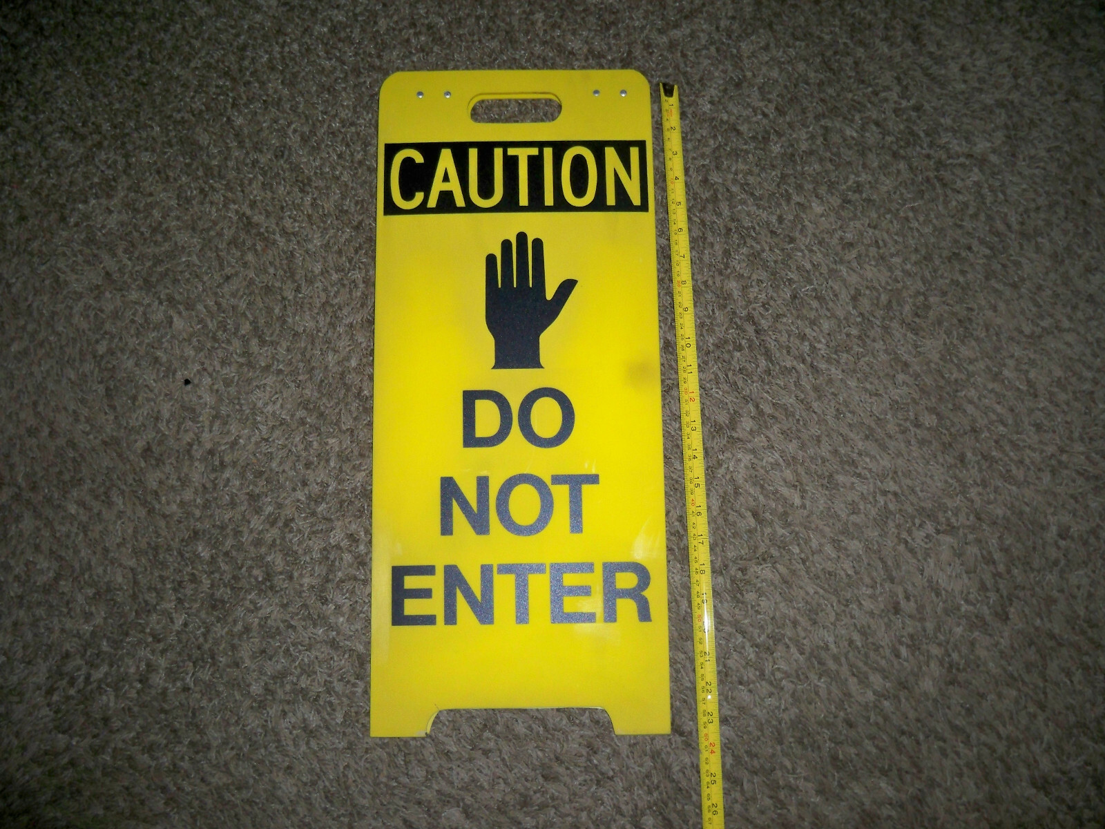 4pc 24″ Caution DO NOT ENTER Sign, Yellow/English – Pack of 4 FOLDIND NOS