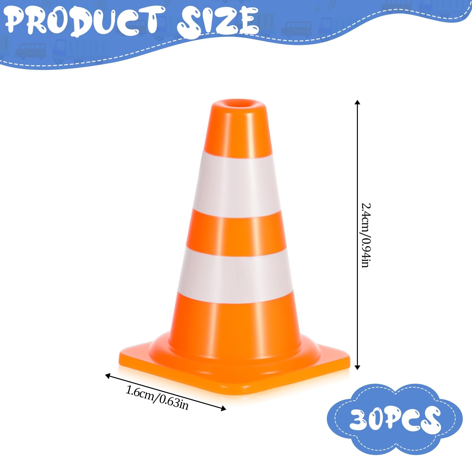 Mini Traffic Cones 30 Pcs Orange Roadblock Signs Small Construction Training Mic