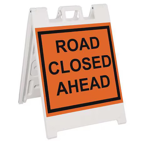Zoro Select 136-Wlgq2409-Obeg Barricade Sign, Plastic, Engineer, 36 In Height,,