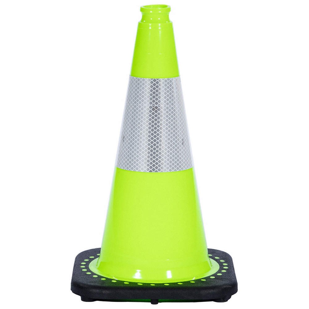 GRAINGER APPROVED RS45015C-L3M6 Traffic Cone,3 lb.,Lime Cone Color 53WN53