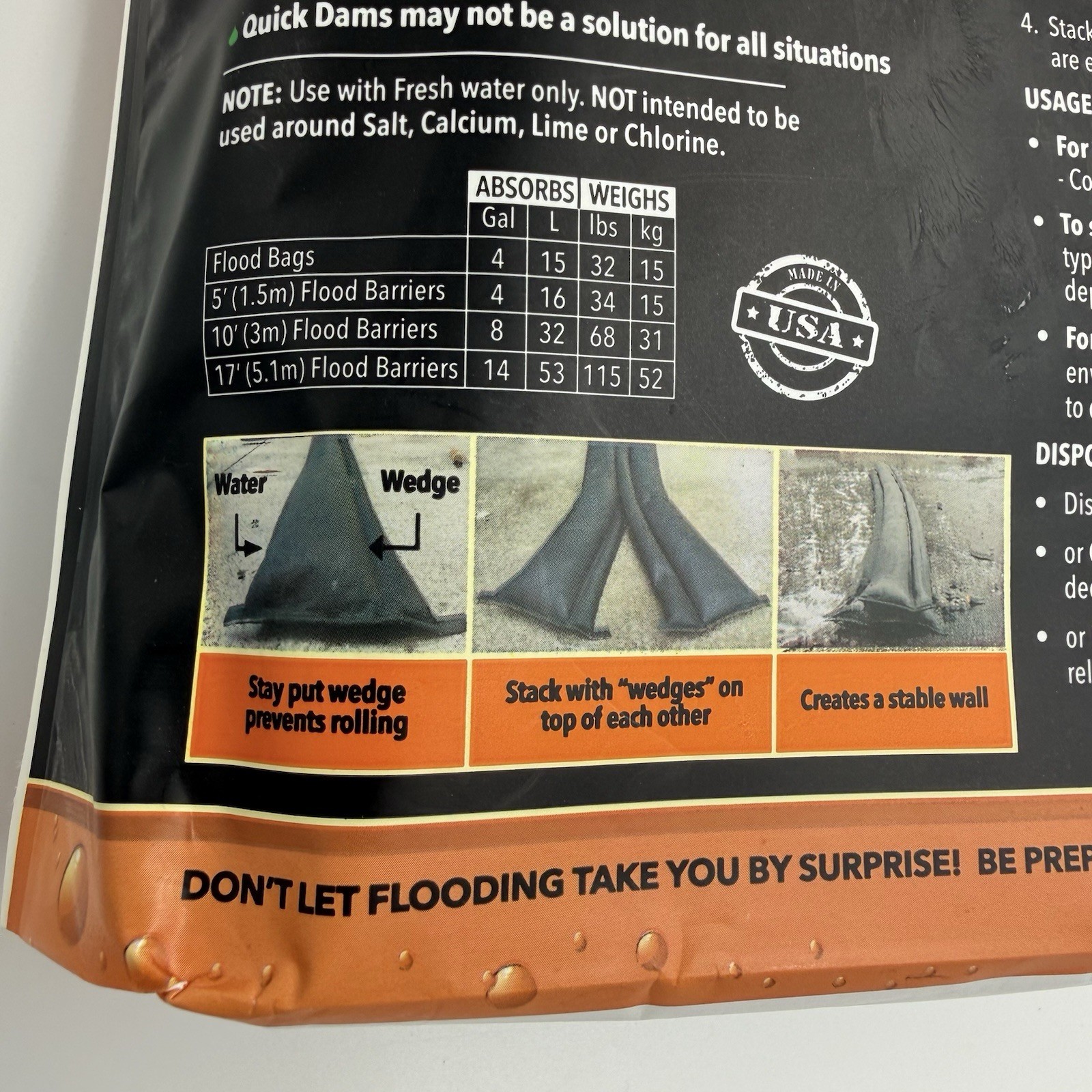 Quick Dam 10ft Water Activated Flood Barrier Garage Driveway Sandbag Alternative
