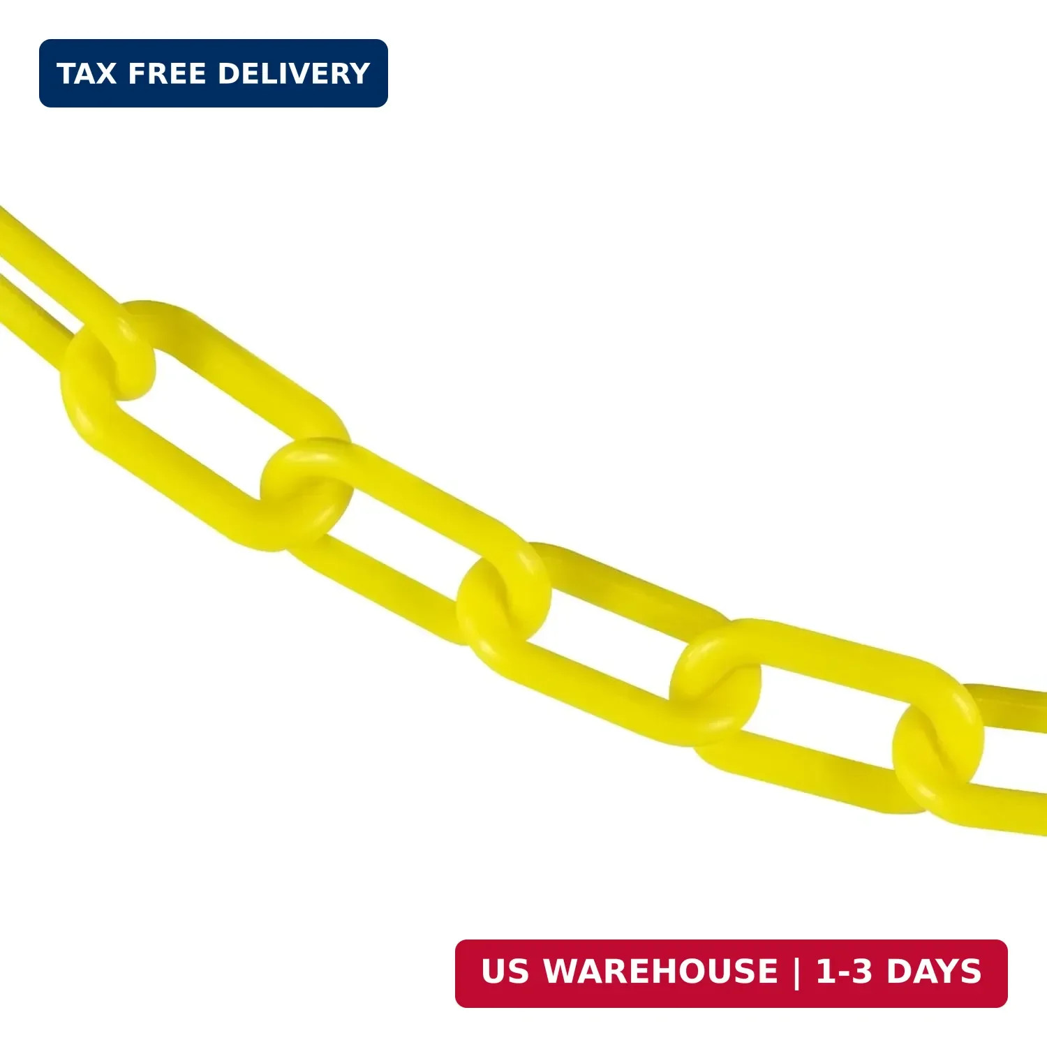 Mr. Chain Plastic Barrier Chain, Yellow, 2-Inch Link Diameter, 25-Foot Length (5