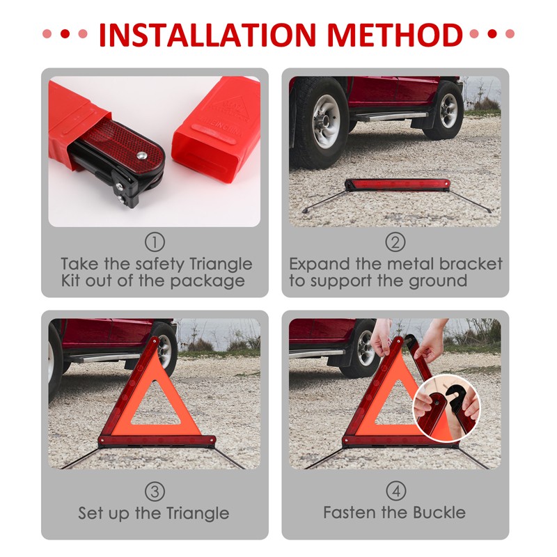 3/6/9 Pack Emergency Warning Triangles Reflector Safety Triangles DOT Approved