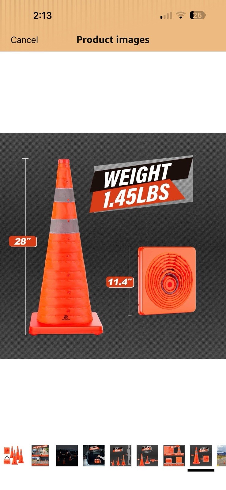 4 Multi Purpose Pop-up Collapsible Traffic Cones Safety Cones 28″ Reflective RV