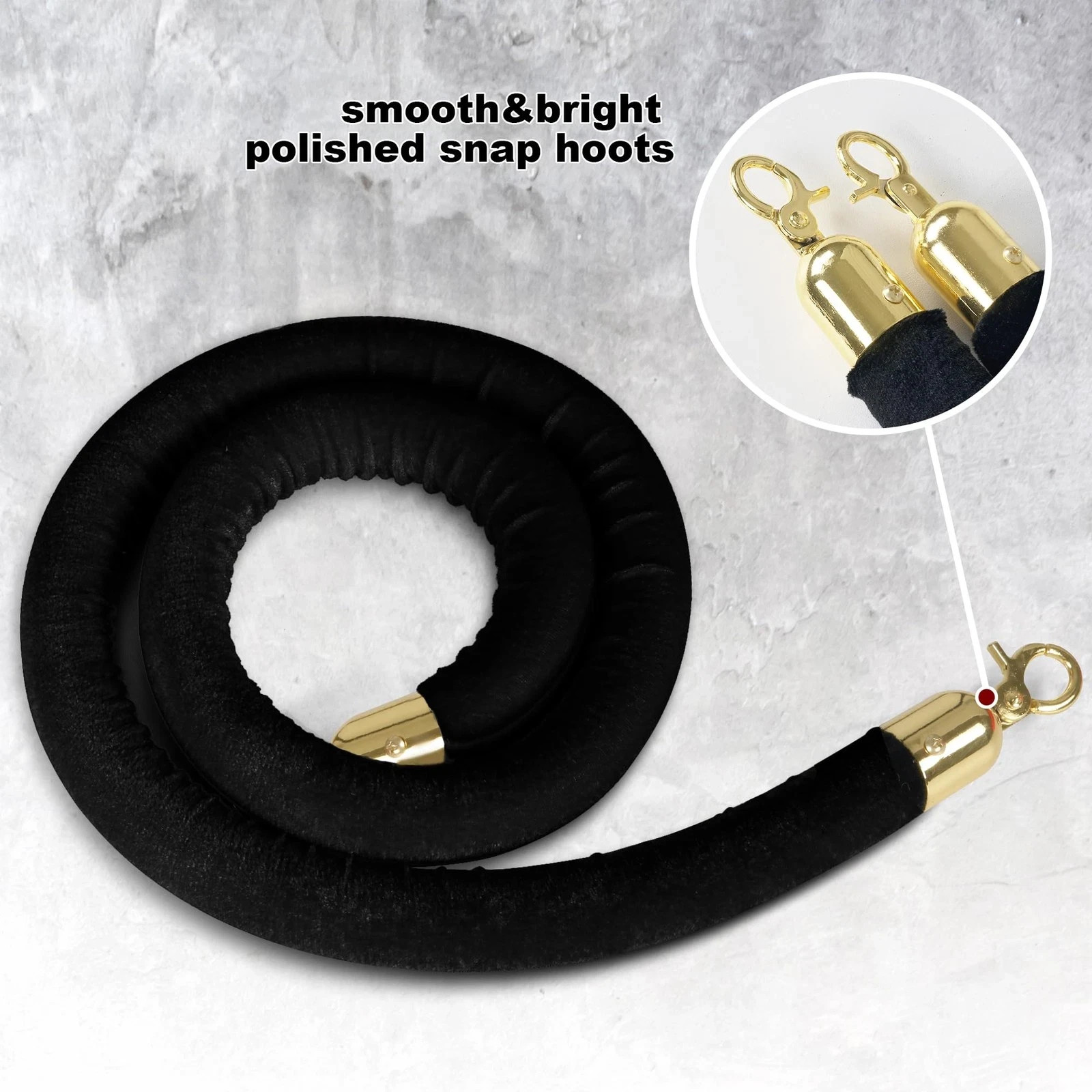 4 Pack Stanchion Post with Black Velvet Rope, Crowd Control Stanchions Poles