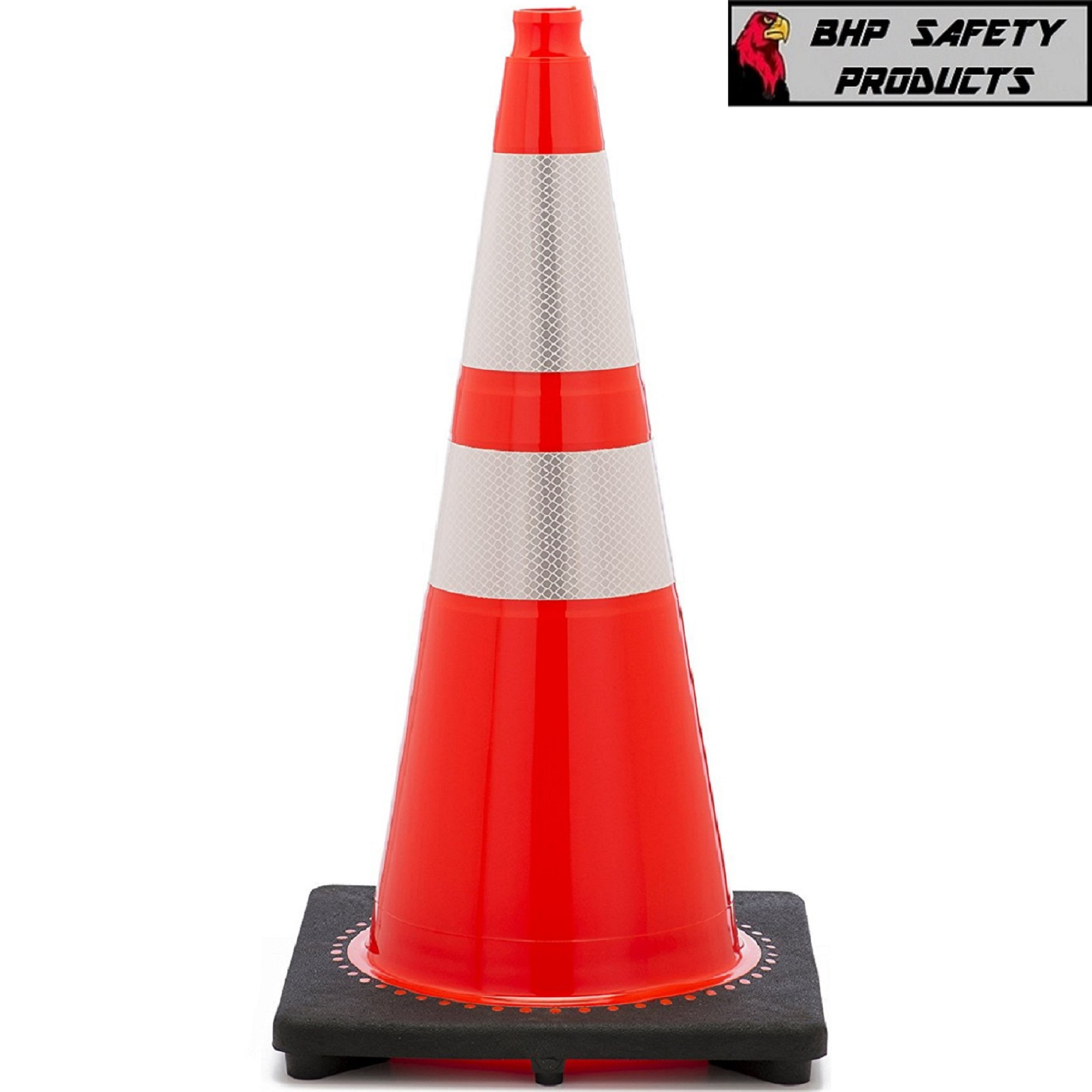 28″ INCH ORANGE SAFETY TRAFFIC CONE W/ 3M REFLECTIVE COLLARS JBC REVOLUTION
