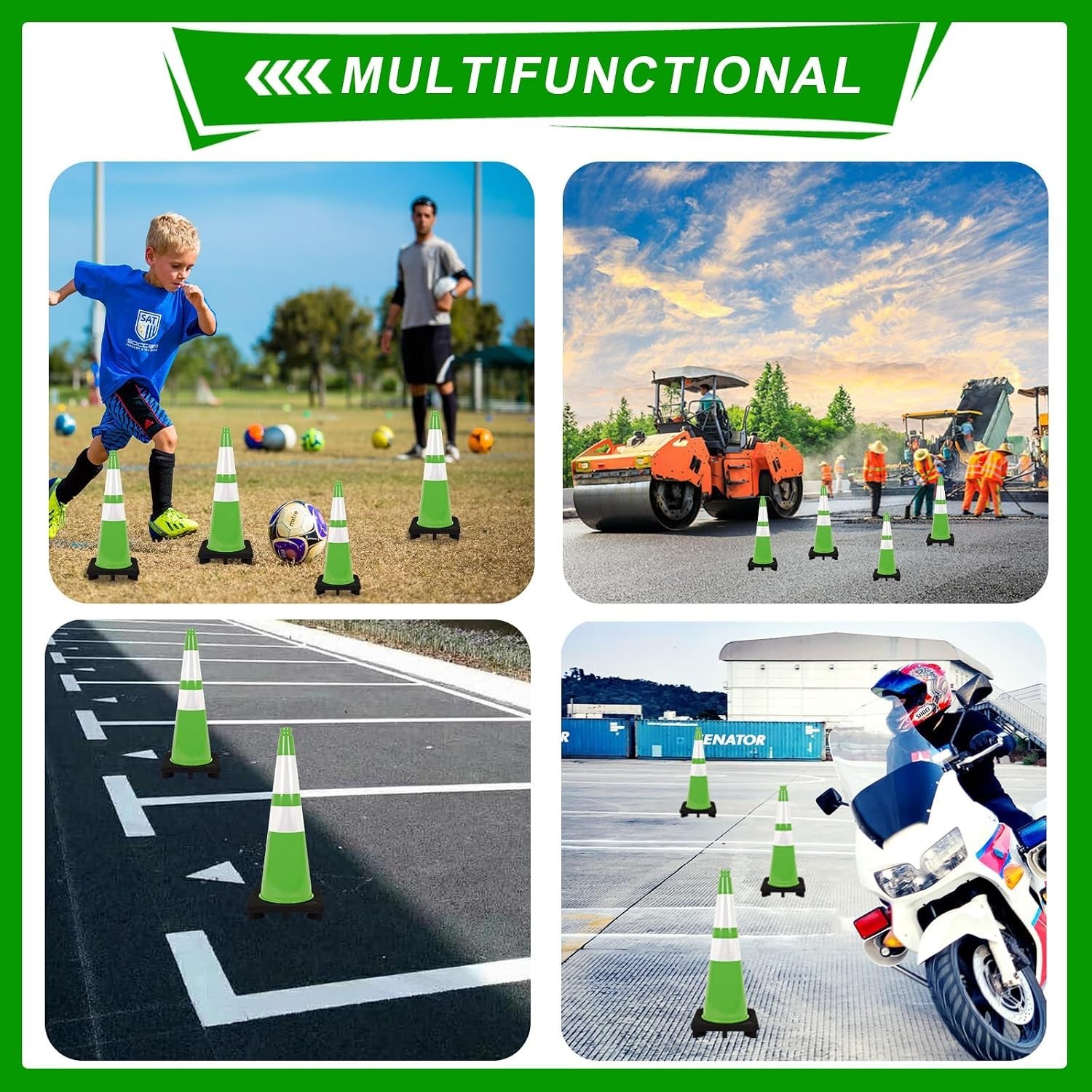 28-Inch Traffic Cones for Road Safety – 6 Pcs