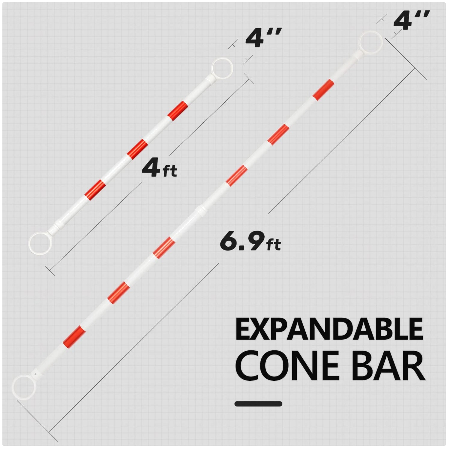 Visible Reflective Traffic Cone Bar, 10 Pack