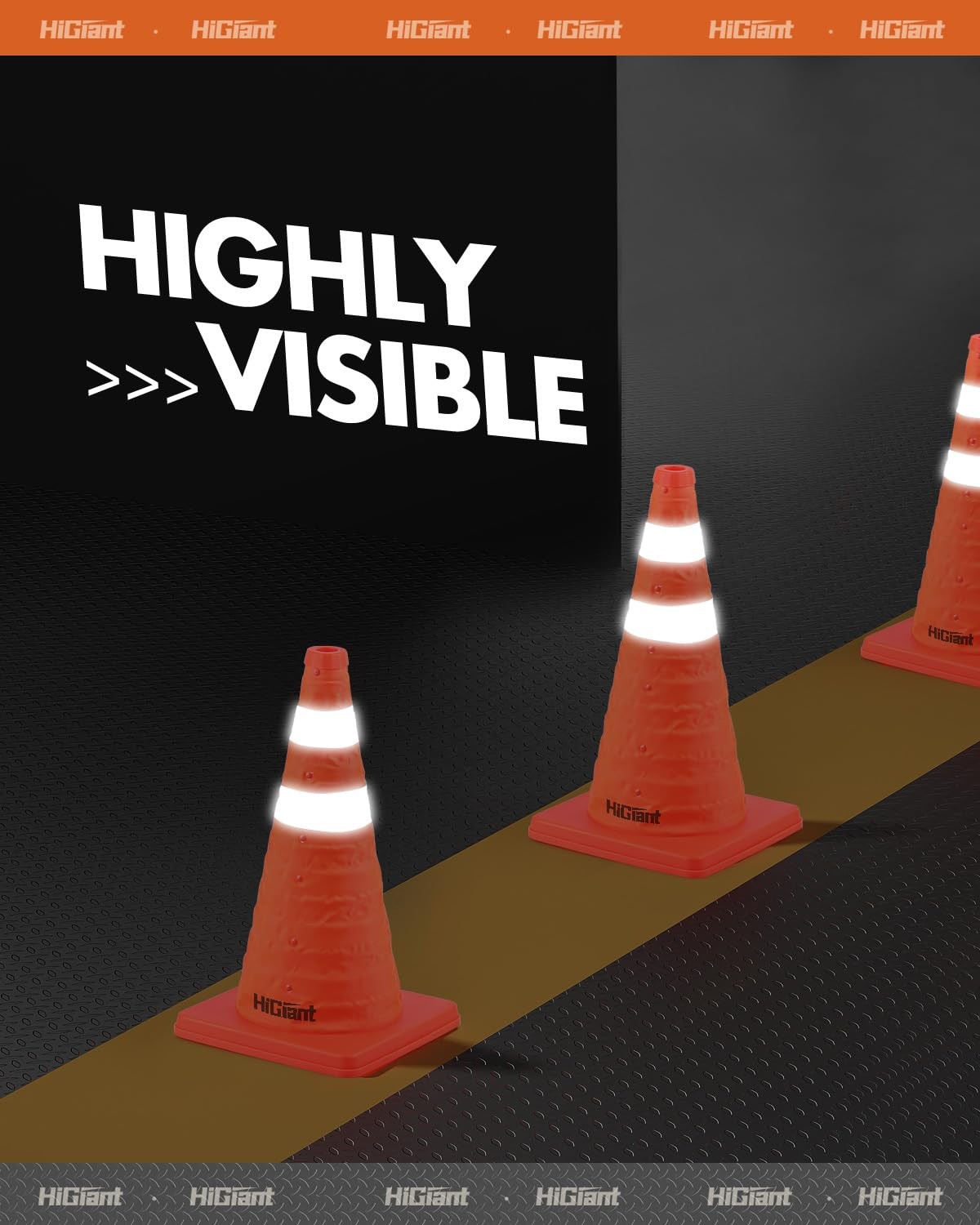 [4 Pack] Collapsible Traffic Safety Cones 18 Inch, Orange Pop-up Cones with R…