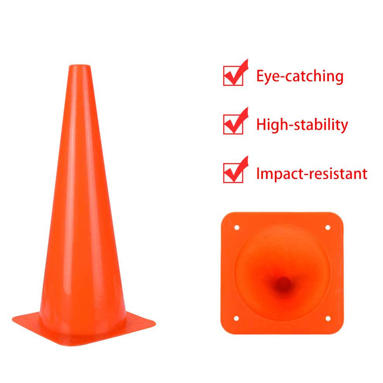 New 5 Pack 18 inch Traffic Cones, Safety Road Parking Cones,Agility Field Marker