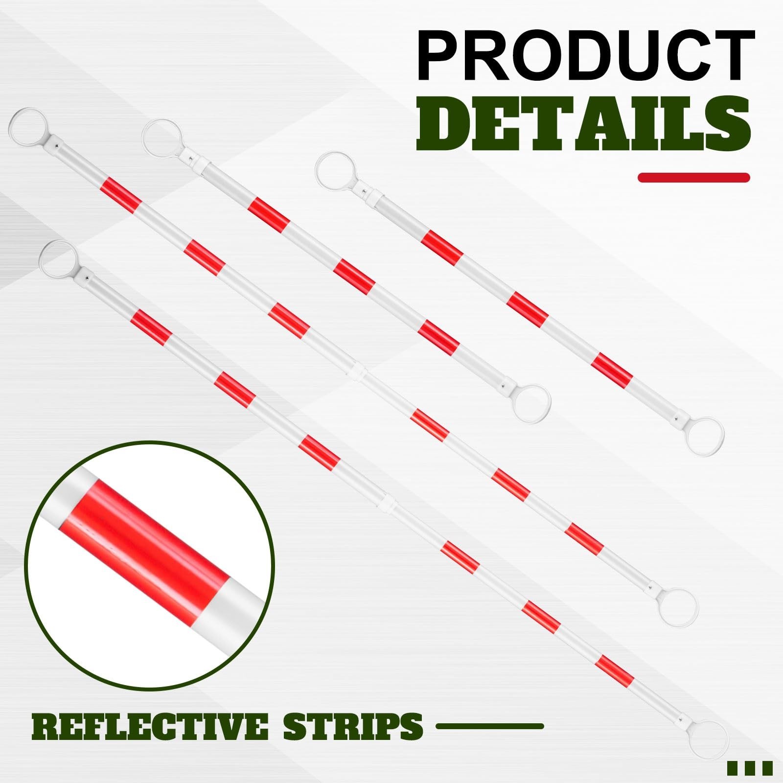 8 Pcs 4-6.9 ft Extendable Traffic Cone Bar with Reflective Film – Safety Barrica