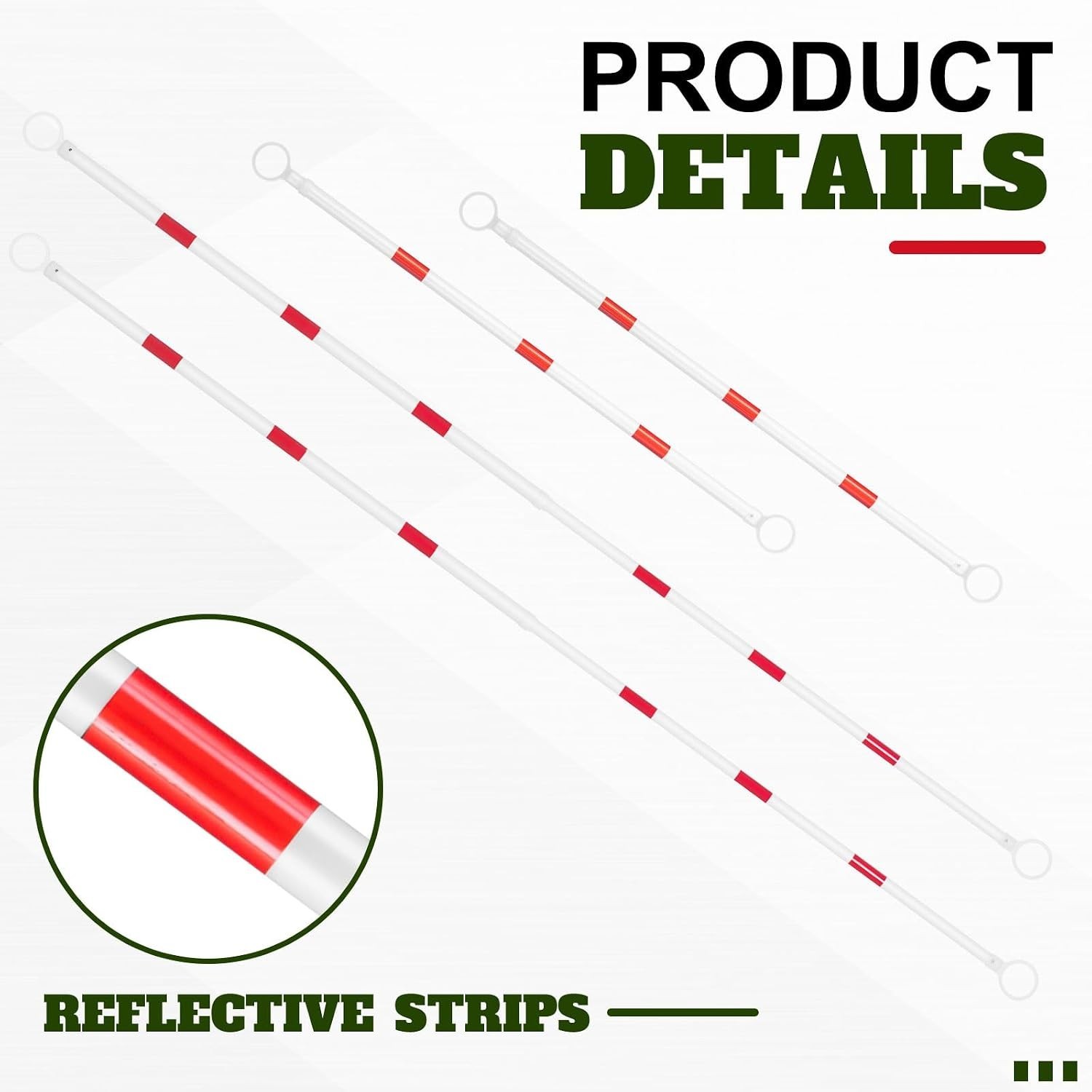 8 Pcs Retractable Traffic Safety Cone Bars, 6-10 Ft for High Visibility Safety