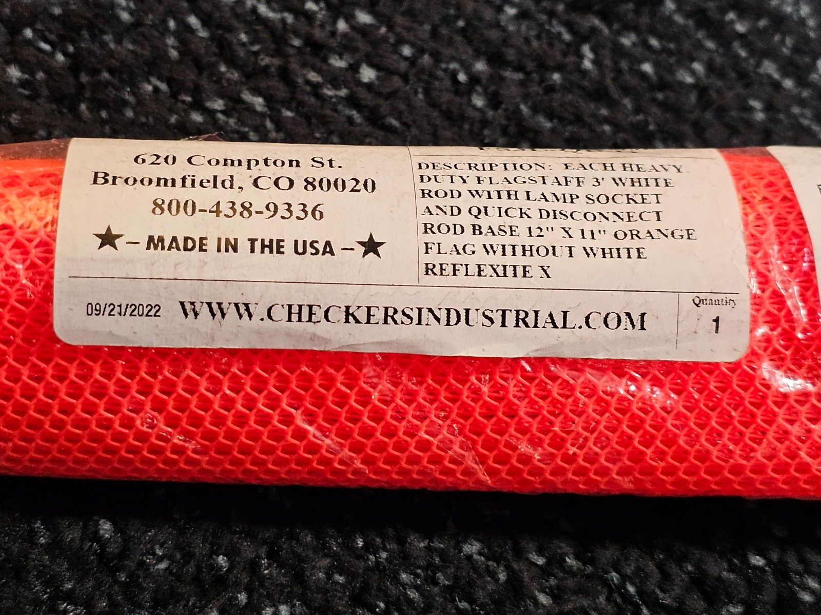 Checkers FS3L-QD-O 3′ Lighted Warning Whip w/ Quick Disconnect Base 12″ Orange