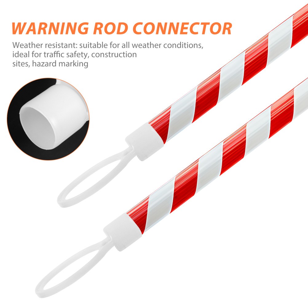 6Pcs Flexible PVC Traffic Cone Connectors for Construction Safety Bar White
