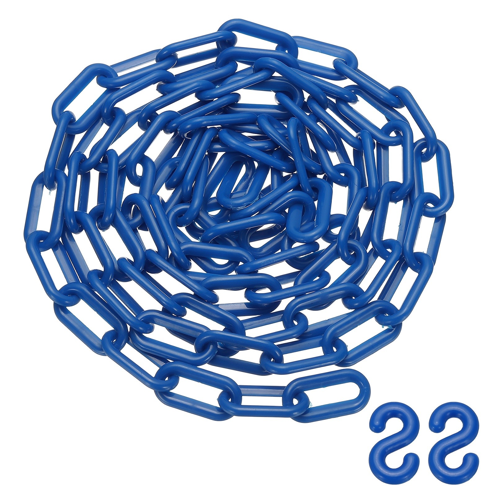 10 Feet Plastic Chain Link Safety Barrier Chain 1×2 Inch Buckle Blue