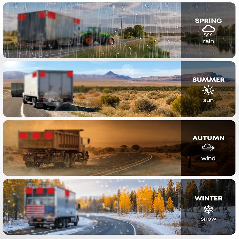 (4 Pack) Oversize Load Traffic Safety Flags Warning Signs 18 x 18 Inch For Truck