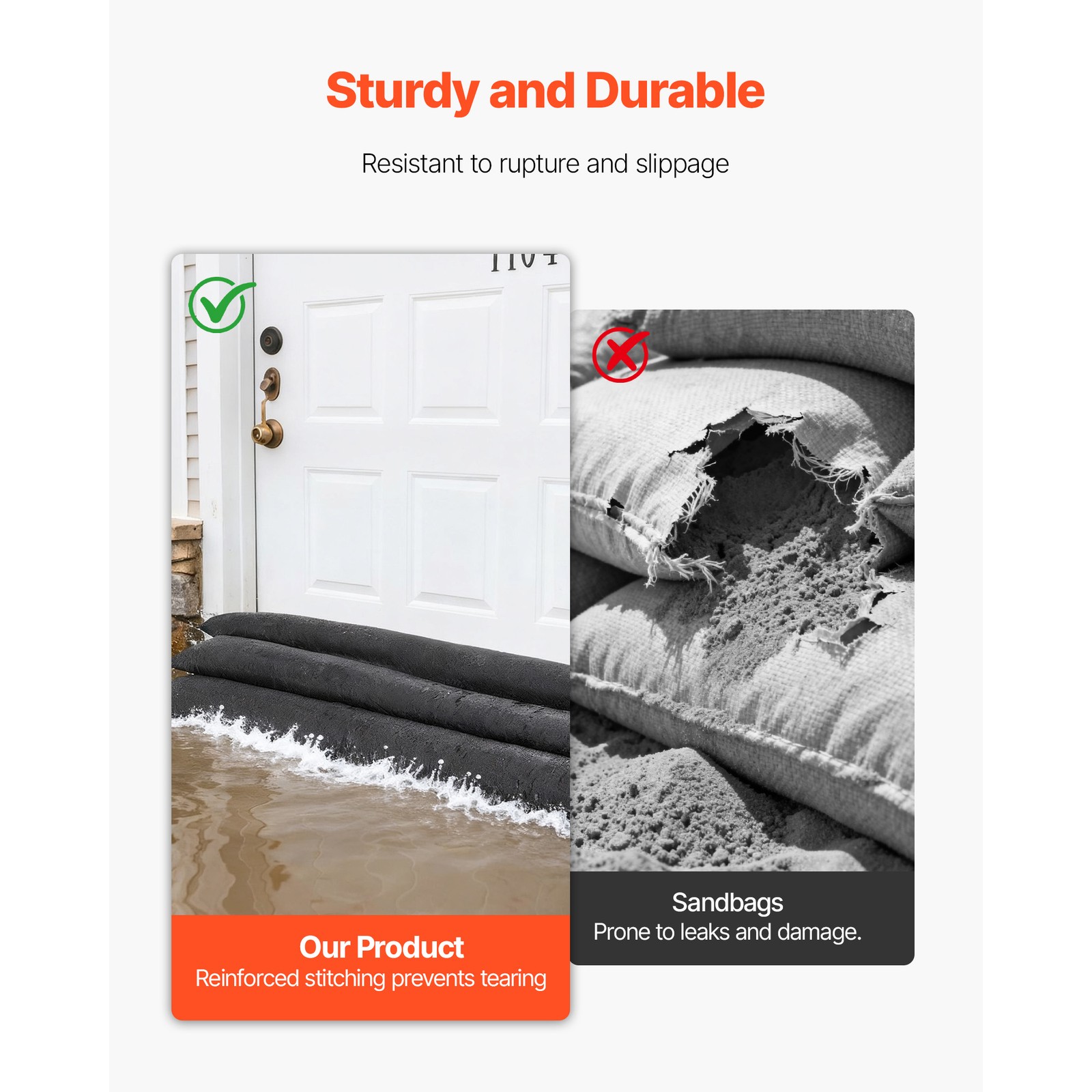 Uimoso 4 Packs Quick Dam Flood Barrier 5 x 0.7 ft Length Flood Protection