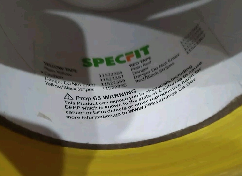 BRAND NEW SPECFIT 11522357 YELLOW CAUTION BARRICADE SAFETY TAPE 3″ X 1000′