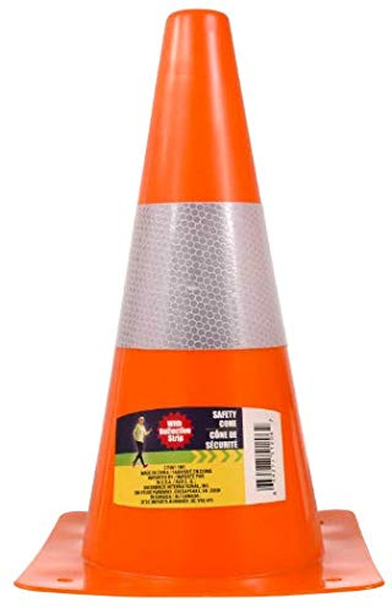 Orange Safety Cones – Hazard Cones (4Pc) 12″ Hardware Plastic Safety Cone with R