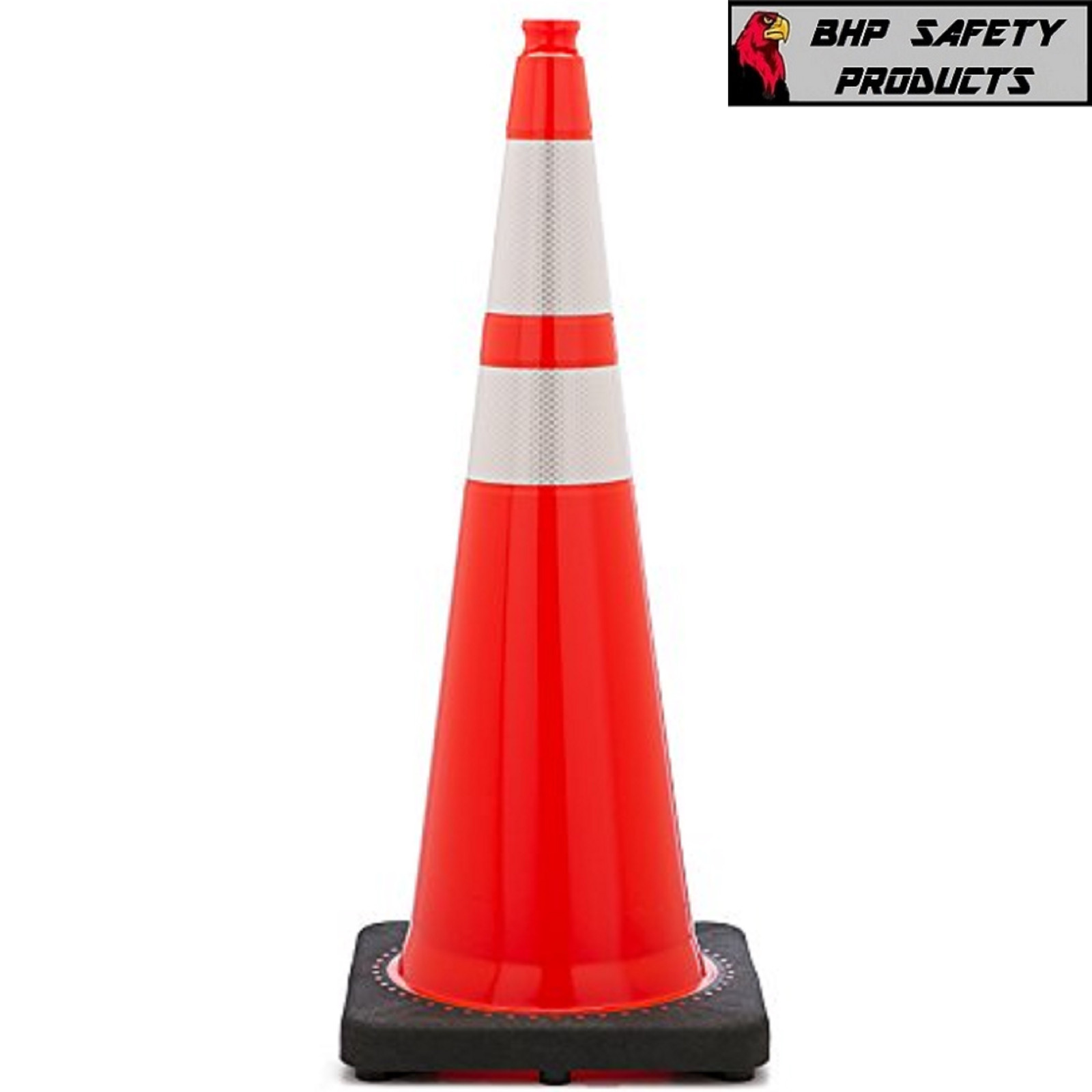 36″ INCH ORANGE SAFETY TRAFFIC CONE BLACK BASE 3M REFL. COLLARS JBC REVOLUTION