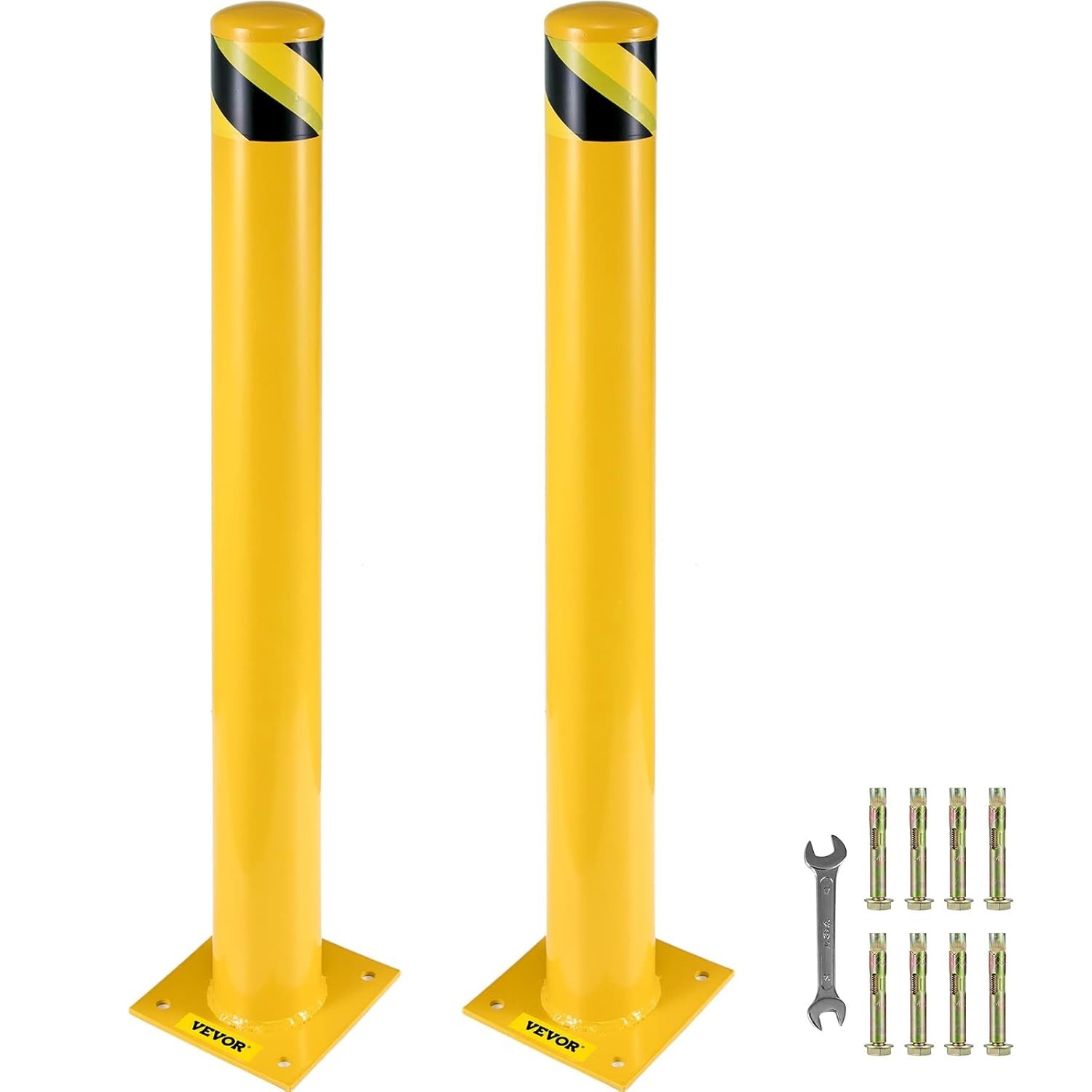 48 Inch Safety Bollard Post – Durable Yellow Traffic Barrier for High Visibility