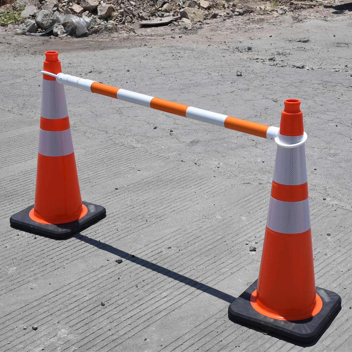 Orangestar 8 Pack Retractable Traffic Cone Bars, 4Ft to 8.8Ft Expandable Cone Ba