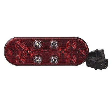 Maxxima M63354-Hyb Stop/Turn/Tail Light,Oval,Red/White