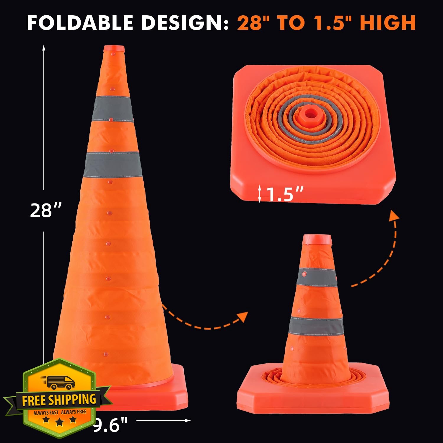 Jade Butterfly 28 inch 2-pack traffic cones orange