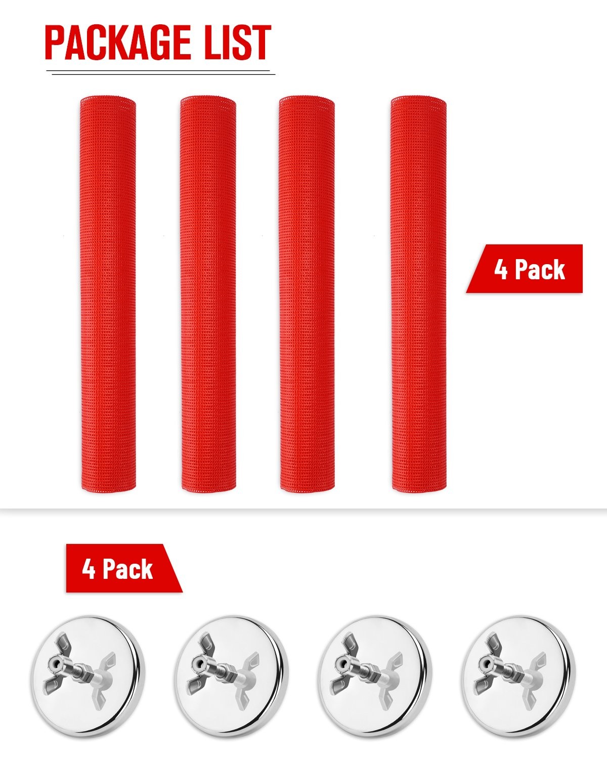 (4 Pack) Oversize Load Traffic Safety Flags Warning Signs 18 x 18 Inch For Truck