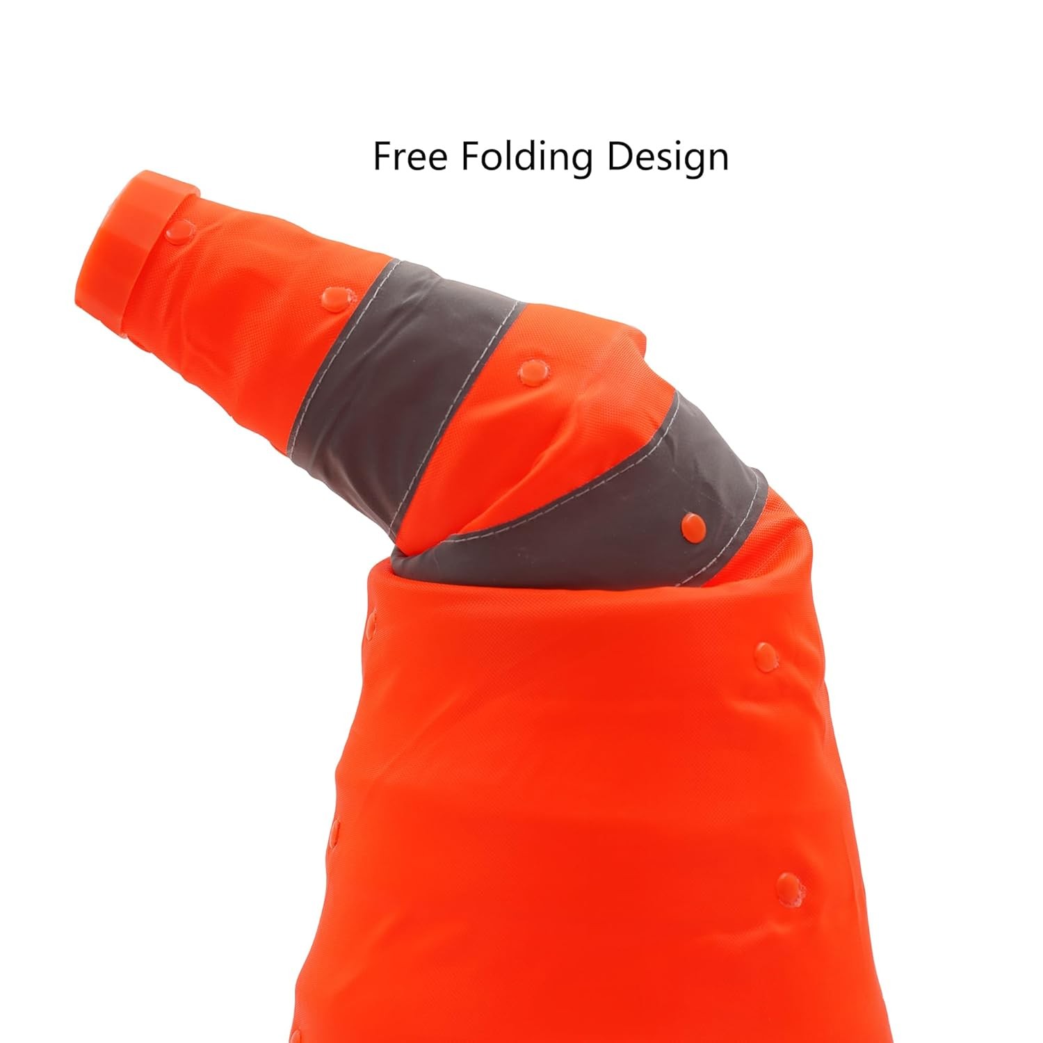 18 Inch Orange Collapsible Traffic Safety Cones,Foldable Parking Cones with Refl