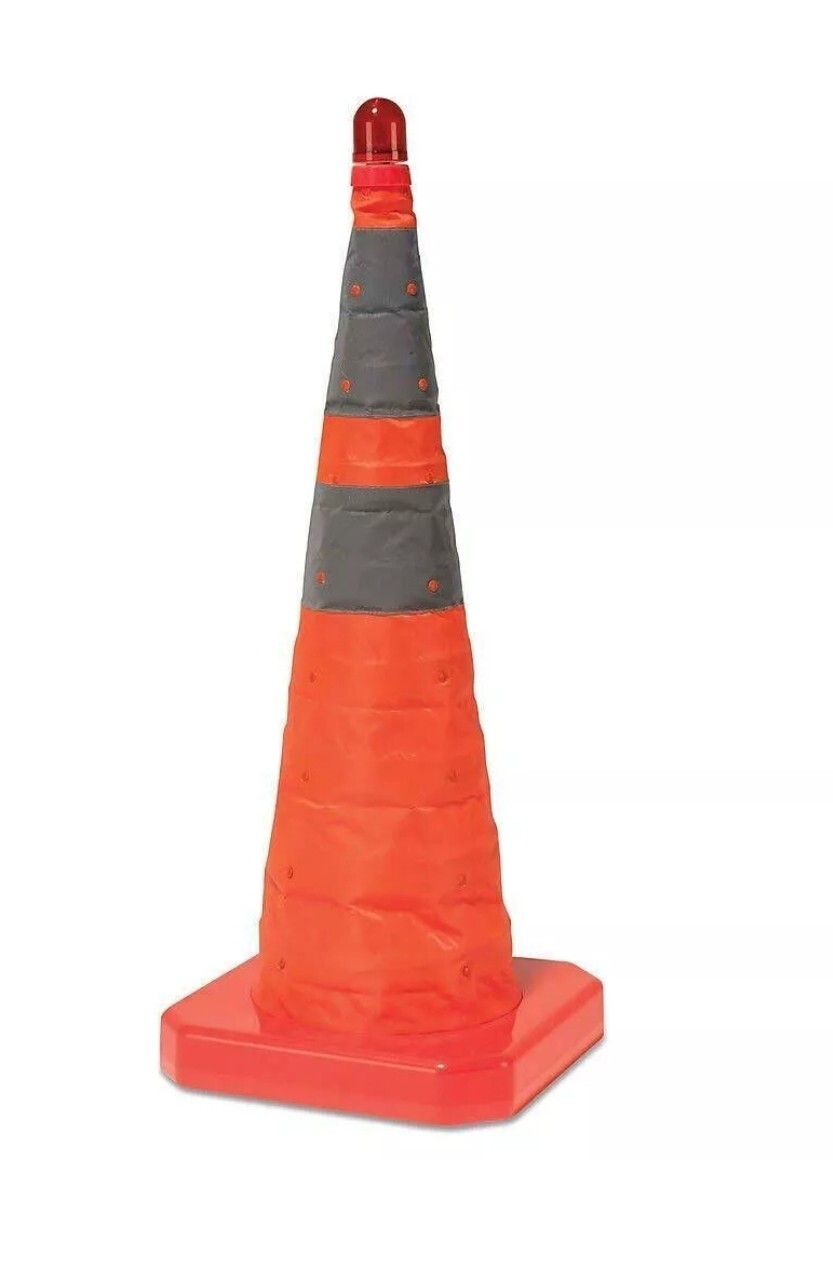 CORTINA – COLLAPSIBLE TRAFFIC CONE W/ LED LIGHT & BATTERIES – 03-500-80