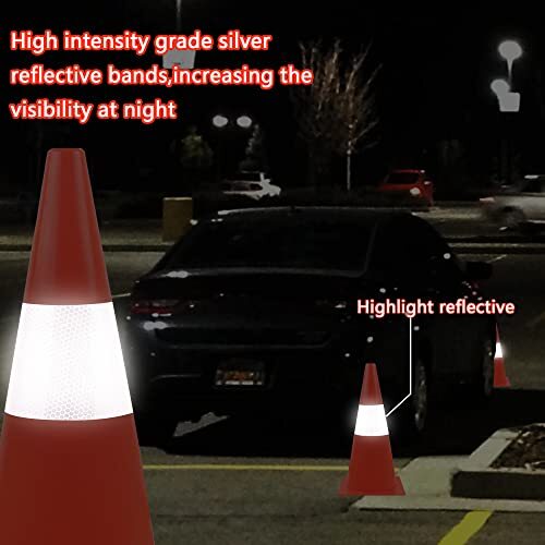 12 inch Traffic Safety Cones with Reflective Collars,[4 Pack]Orange Soccer Tr…