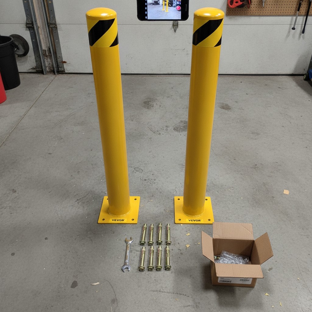 48 Inch Safety Bollard Post – Durable Yellow Traffic Barrier for High Visibility