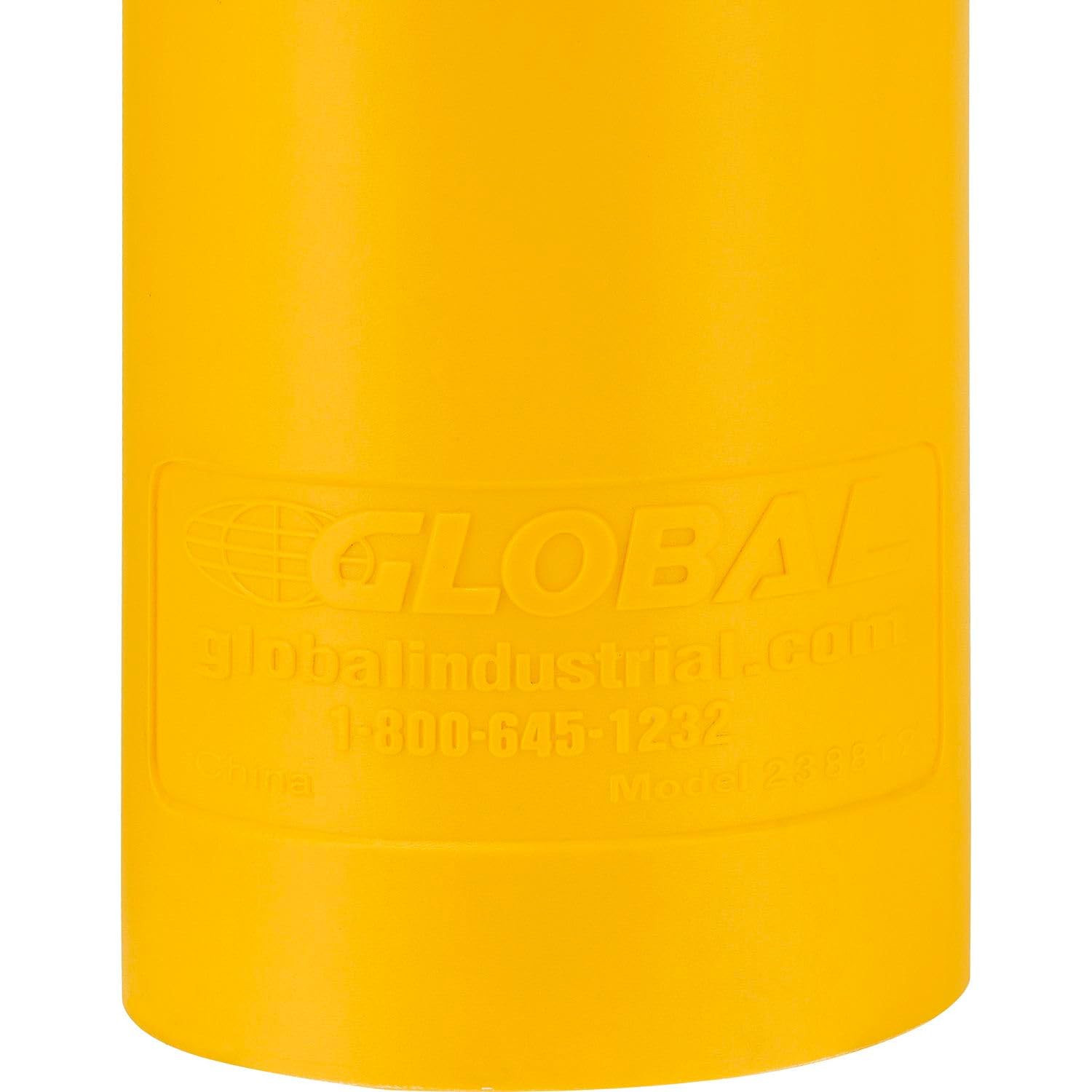 60″H Smooth Bollard Post Sleeve, 6″ HDPE Dome Top, Yellow