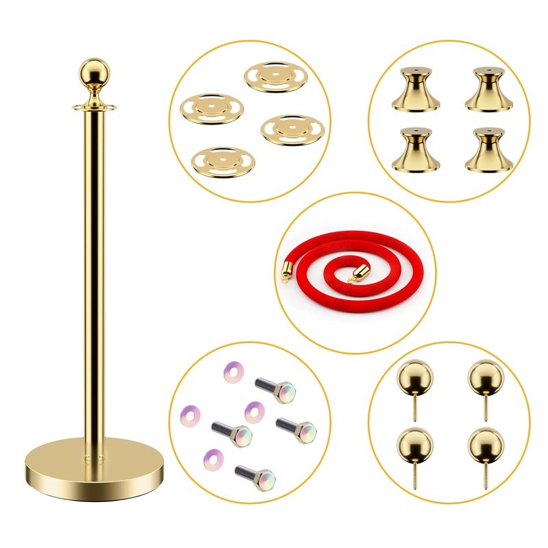 Durable Crowd Control Stanchions Velvet Rope Easy Setup Event Management New
