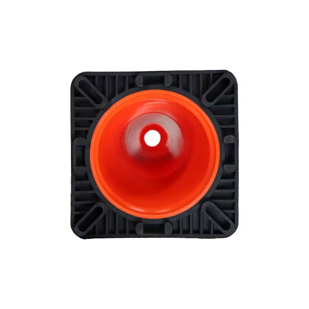 18 In. Orange PVC Injection Molded Safety Cone with Orange Base