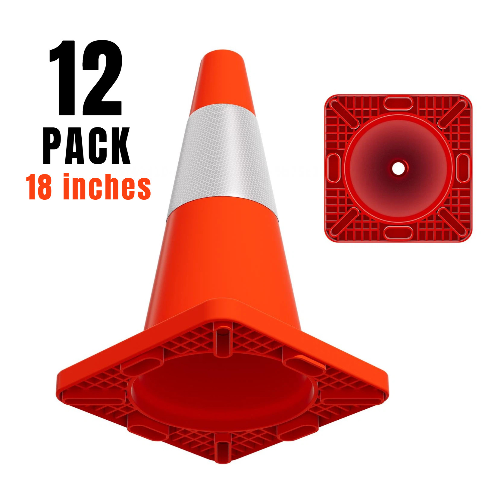 18″28″36″ Orange Traffic Cone Reflective Collar PVC Parking Cones Safety Cone