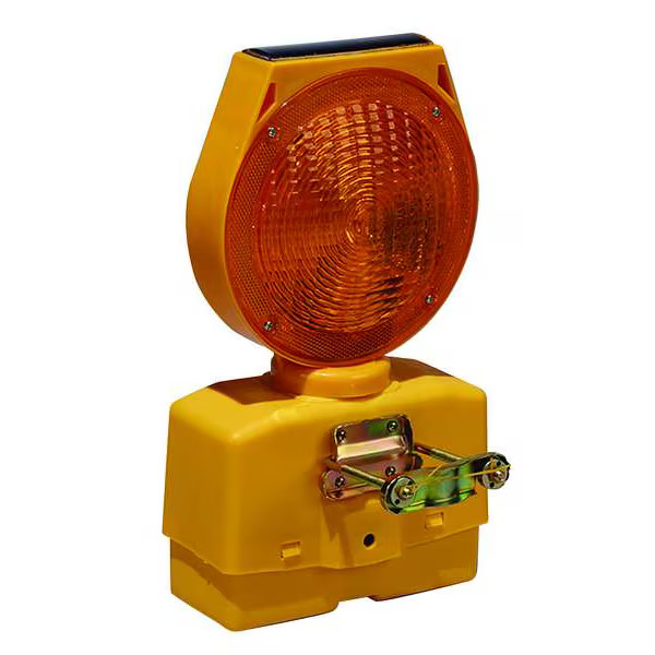 Solar Barricade Light, Head Diameter 7 1/2 in, 13 in H x 7 in W, Yellow,