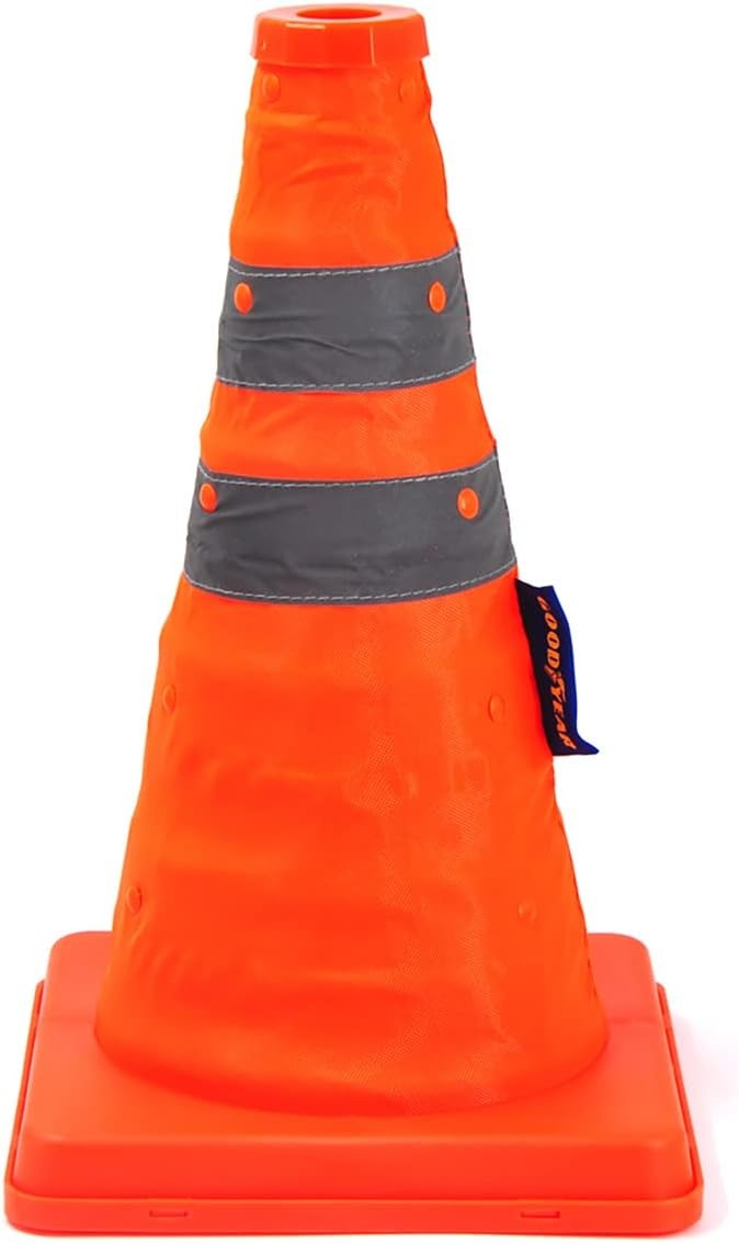Goodyear 12″ Collapsible Reflective Safety Cone, Orange, for Parking Use