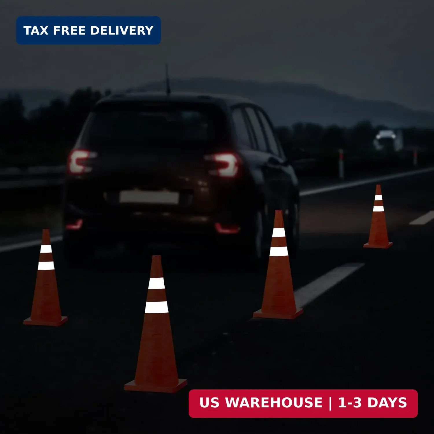 RoadHero 28 Inch 2 Pack Collapsible Traffic Safety Cones, Multi Purpose Pop-up C