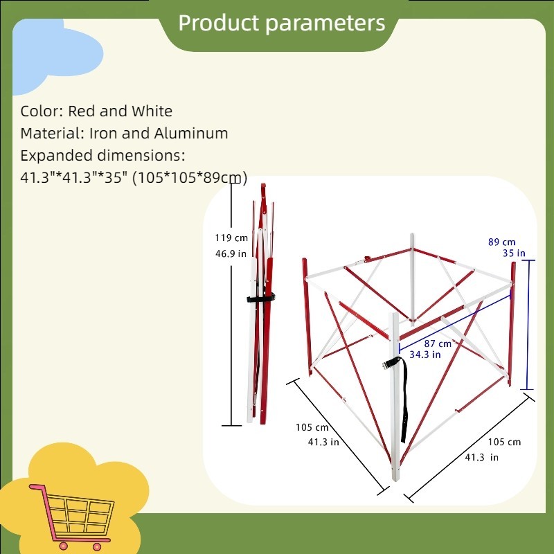 Portable Folding Well Safety Net Retractable Road Barrier 41.3″*41.3″*35″
