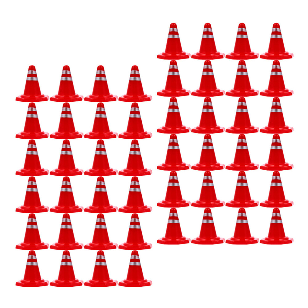 60PCS Traffic Road Cones Pretend Play Toys Roadblocks Simulation Traffic Signs
