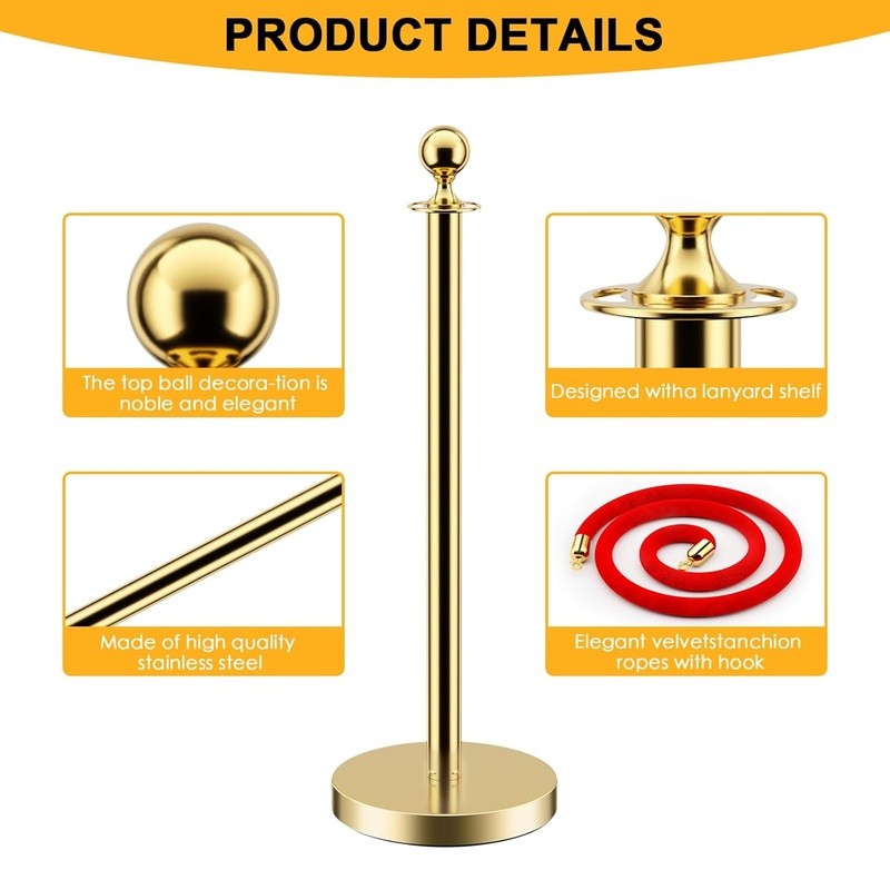 Durable Crowd Control Stanchions Velvet Rope Easy Setup Event Management New