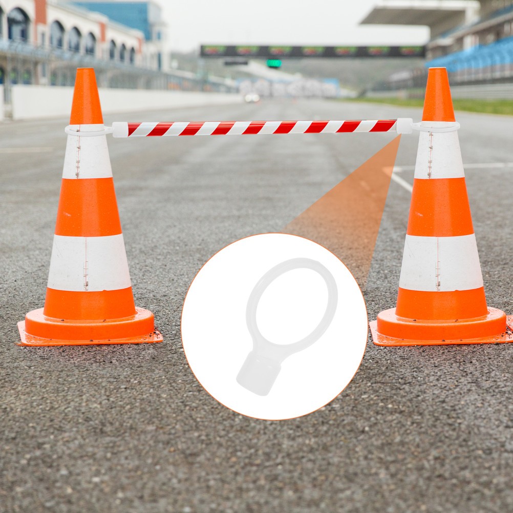 6Pcs Weather Resistant PVC Cone Connectors for Road Safety Bar White