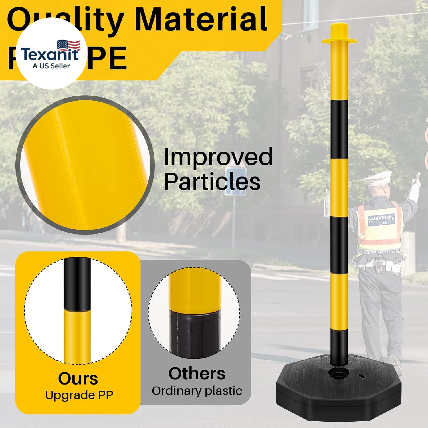 12 Sets 34 Inch Parking Cone Delineators Post Traffic Cone Plastic Stanchion Set