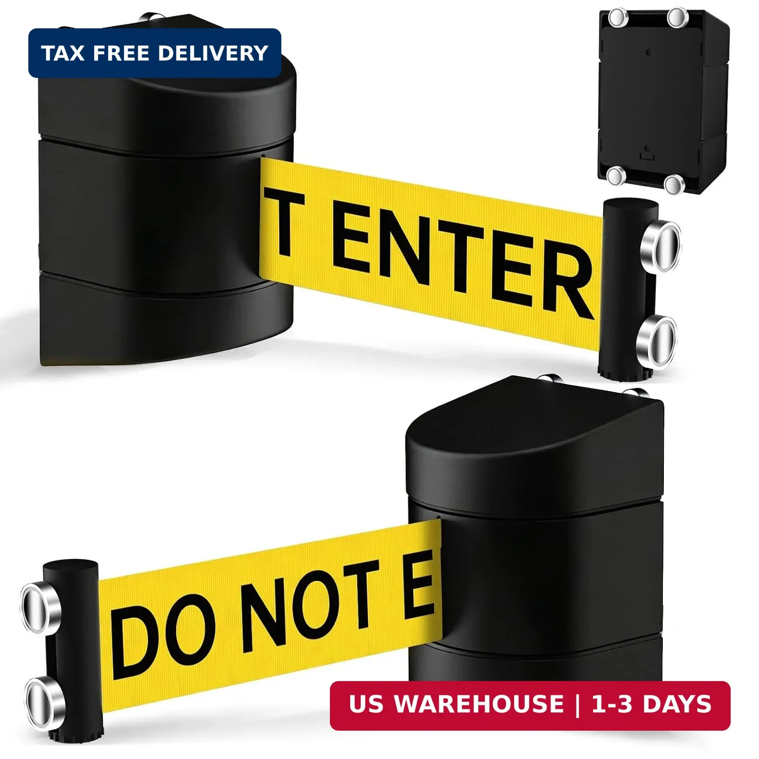 Magnetic Wall Mount Retractable Barrier 2 Pack, TrreZON Fixed Crowd Control Barr