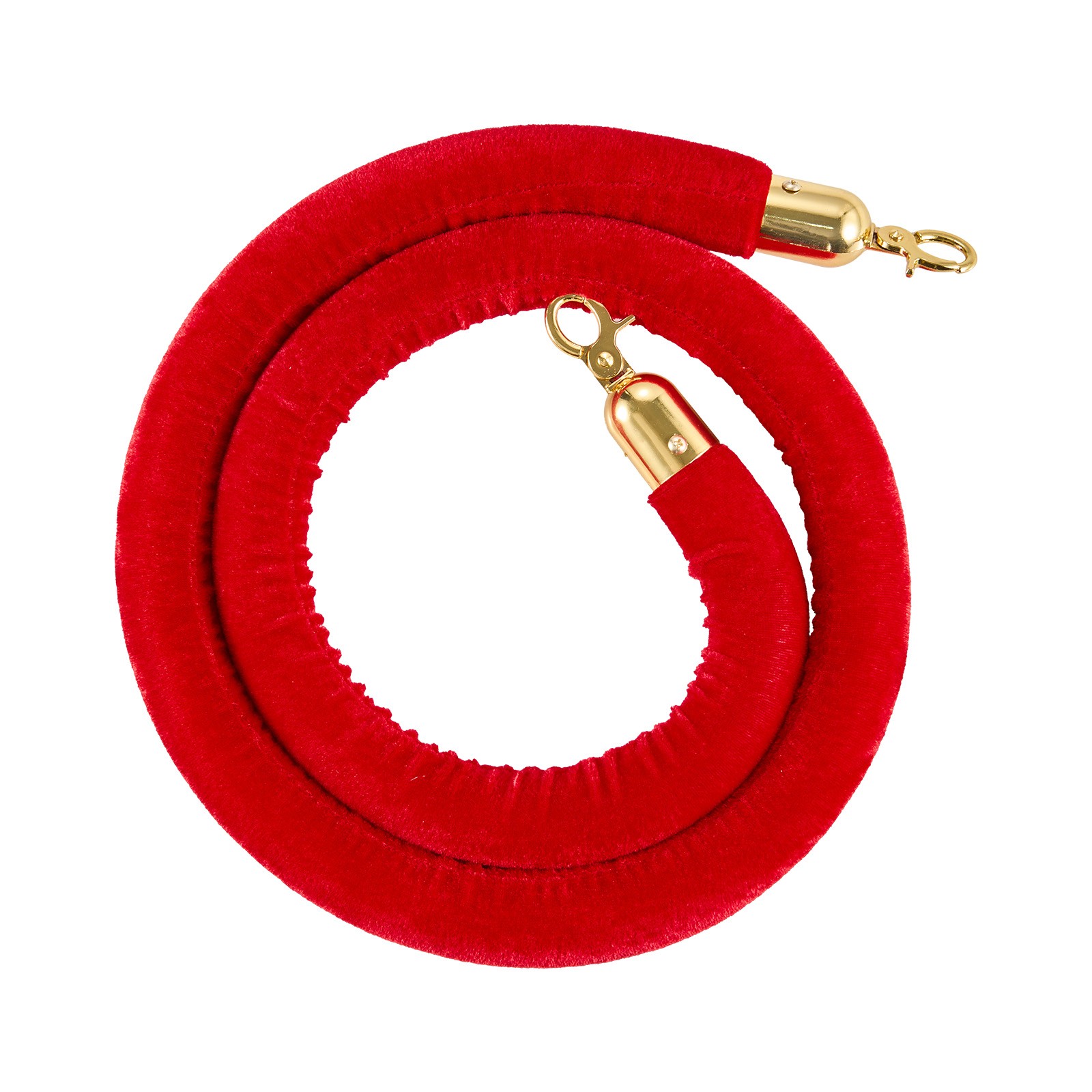 VEVOR 4 Pcs Red Velvet Stanchion Ropes 5 ft Stanchion Post Ropes with Gold Hooks