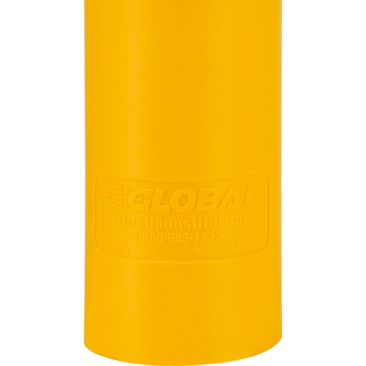 60″H Smooth Bollard Post Sleeve 4″ HDPE Dome Top Yellow